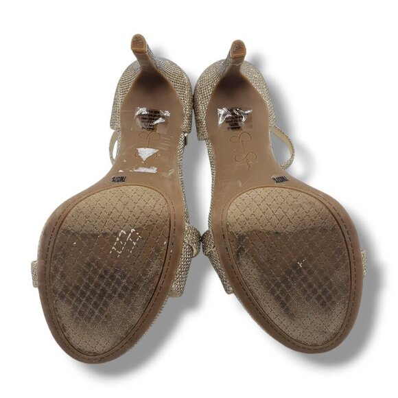 Jessica Simpson Rayli 2 Sandal Womens 7 Gold Ankle Strap High Heel Strappy - Picture 8 of 9